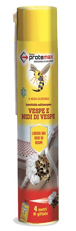 Insetticida schiuma spray Protemax vespe e nidi di vespa – 750 ml