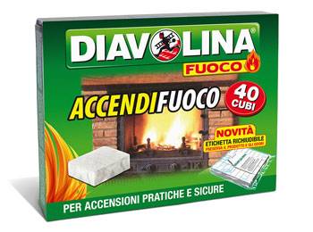 Cubetti accendi fuoco Diavolina - 40 pezzi