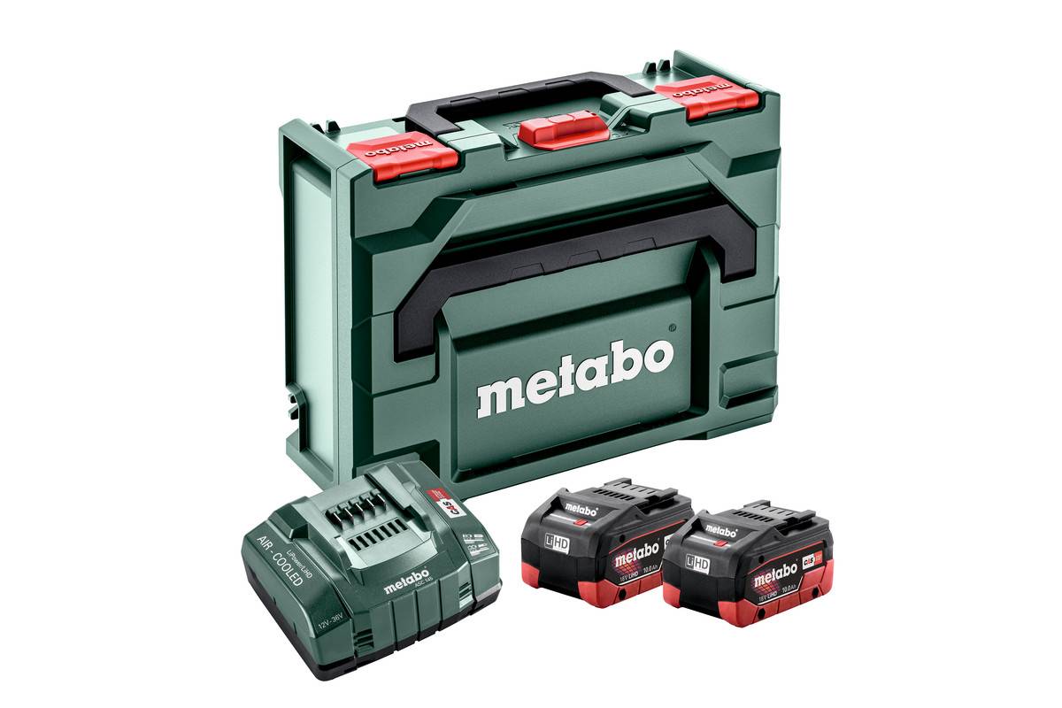 Kit 2 batterie Metabo 10,0 Ah LiHD + caricabatterie ASC 145
