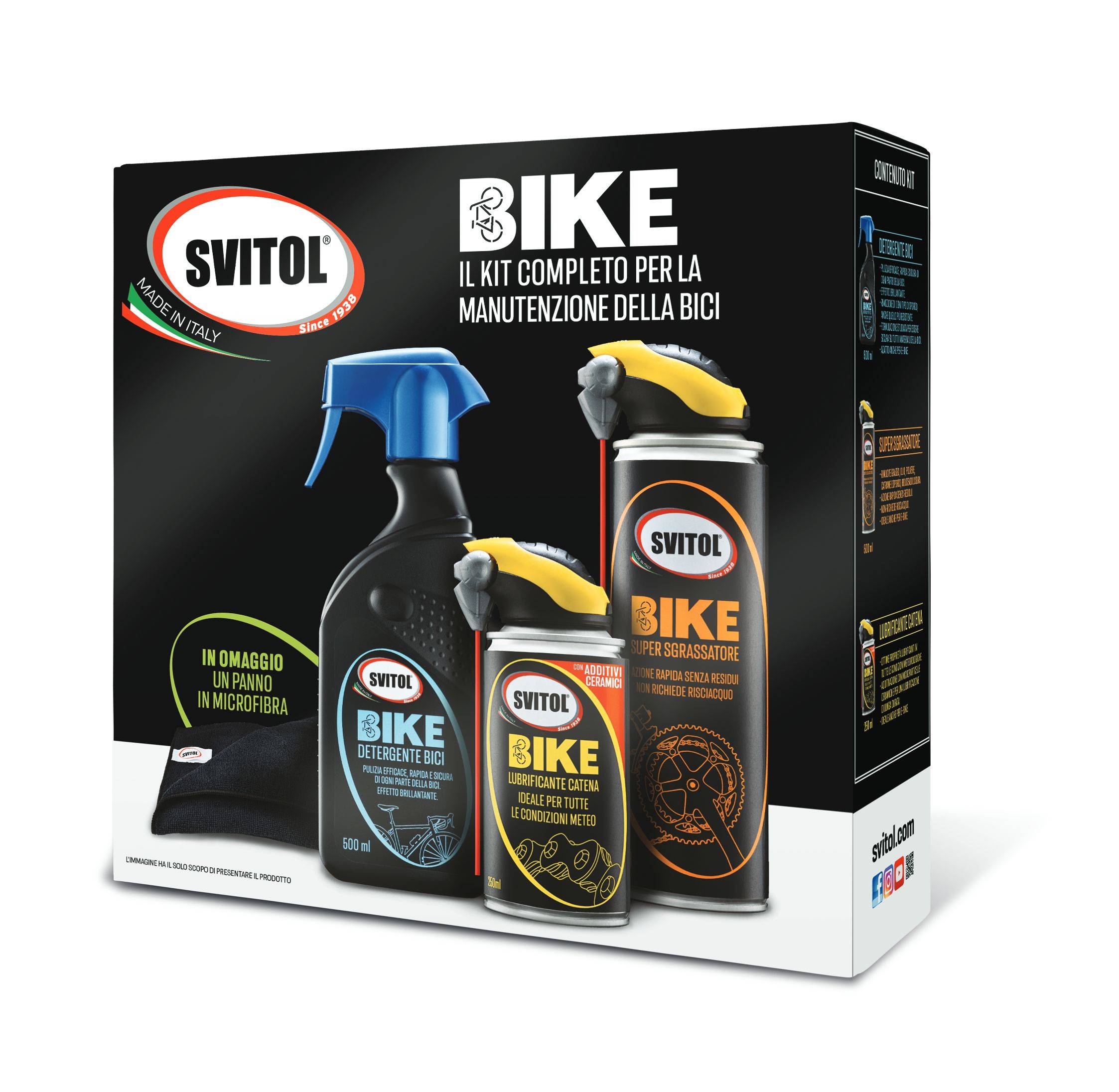 Svitol Bike – Kit manutenzione bici con panno in microfibra