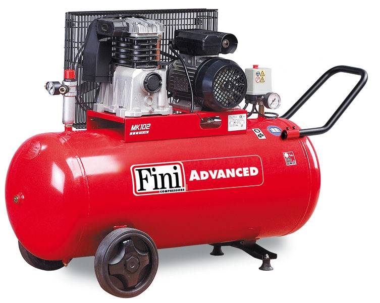 Compressore Fini MK102-90 - capacità 90 litri - 2 CV - 235 litri al minuto - 10 bar - 220 volt - Immagine 1